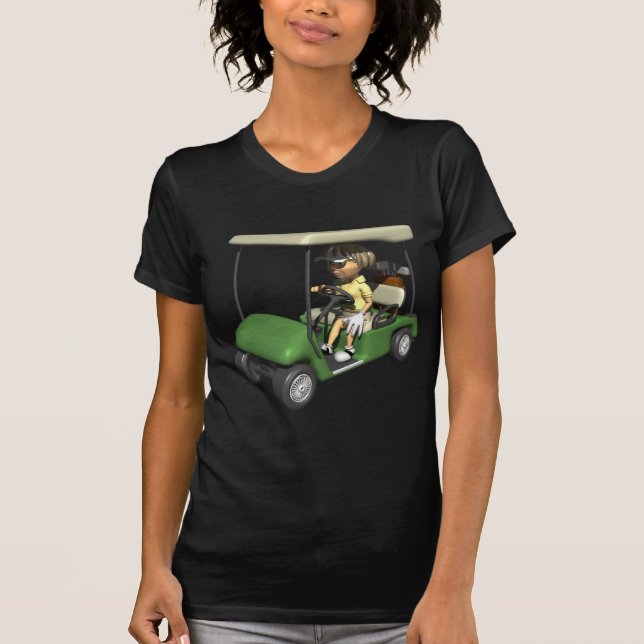 Frauen-Golfspieler-Wagen T-Shirt (Vorderseite)