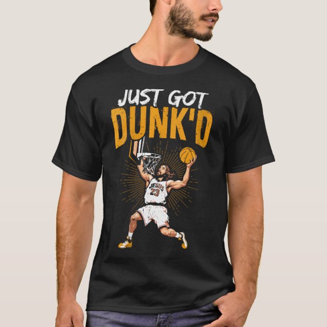 Frauen Got einfach Dunk'D Basketball Jesus T-Shirt (Vorderseite)