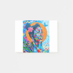 Frauen-Graffiti-Kunst Post-it Klebezettel