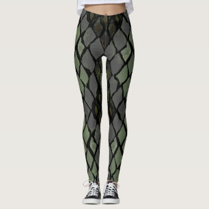Frauen grüne Snakeskin Leggings