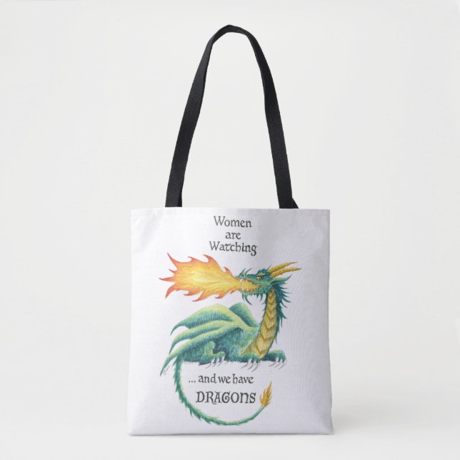 Frauen haben Drachen - schulterhafte Tasche (Vorderseite)