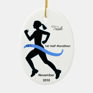 Frauen-Halbmarathon-Läufer-Verzierung Keramikornament