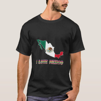 Frauen Hallo Mexiko Ich liebe Mexiko Karte Flagge T-Shirt