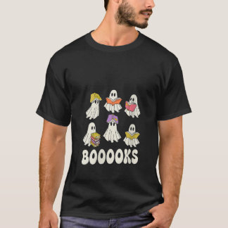 Frauen Halloween-Bücher Niedlich Ghost Reading Boo T-Shirt