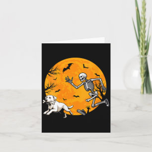 Frauen Halloween Hund Skelett Jagender Hund Karte