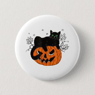 Frauen Halloween Katzenliebhaber-Geschenk Schwarze Button