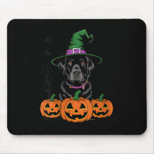 Frauen Halloween Schwarzer Labrador Retriever Hexe Mousepad