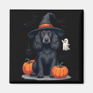Frauen Halloween Thema Er Spaniel Hund Schwarz Magnet