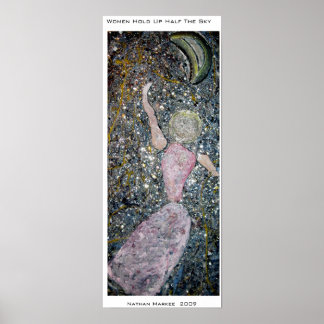 Frauen halten die Hälfte des Nathan Marks auf Poster