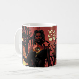 Frauen halten eine Flammentorche. Personalisiert Kaffeetasse