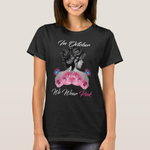 Frauen Handschuhe Boxen im Oktober wir tragen rosa T-Shirt