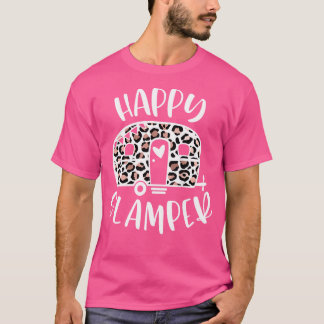 Frauen Happy Glamper Trendy Leopard Camping Advent T-Shirt