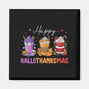 Frauen Happy Hallothanksmas Halloween Thanksgiving Magnet
