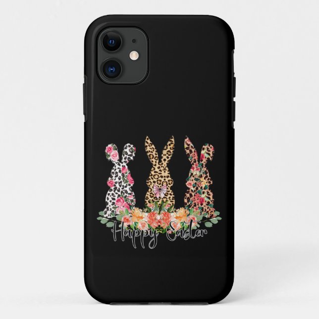 Frauen Happy Oaster Leopard Bunny Trio Case-Mate iPhone Hülle (Rückseite)