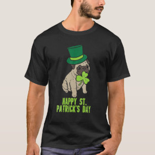 Frauen Happy St Patricks Day Irish Mops Dog Niedli T-Shirt