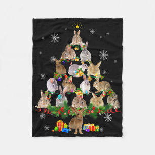 Frauen Hasen Weihnachtsbaum Schnee Lustiger Hase X Fleecedecke