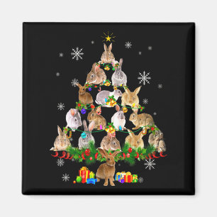 Frauen Hasen Weihnachtsbaum Schnee Lustiger Hase X Magnet