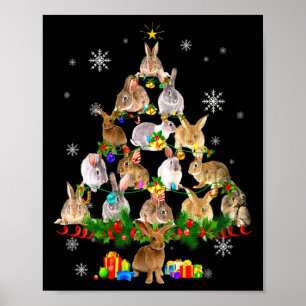 Frauen Hasen Weihnachtsbaum Schnee Lustiger Hase X Poster
