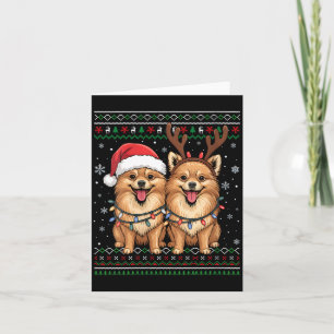 Frauen hässlicher Meranian Hund Xmas Santa passend Karte