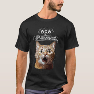 Frauen Heißer Hase Wow Lustige Katzen-Mama Mädchen T-Shirt