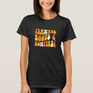 Frauen Herbst Flanell Stiefel und Lagerfeuer Herbs T-Shirt