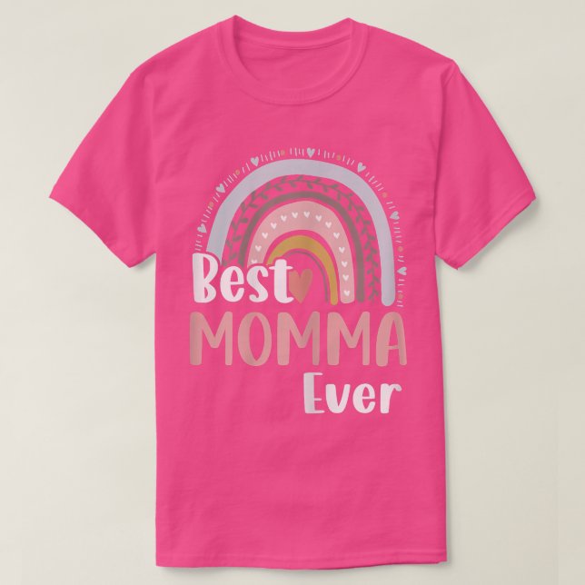 Frauen Herz Boho Rainbow Best Momma Ever Mütter  T-Shirt (Design vorne)