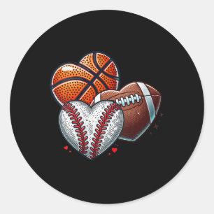 Frauen Herz Fußball Basketball Baseball Valentin Runder Aufkleber