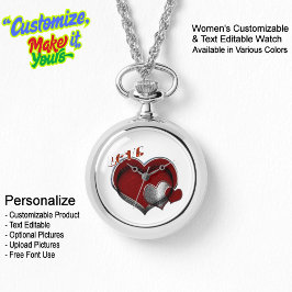 Frauen Herz Magie Silberne Kette Beobachten Armbanduhr