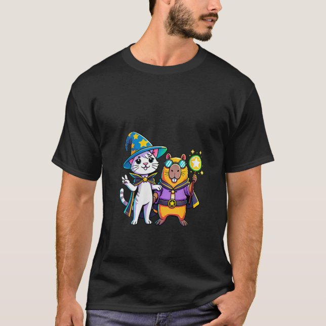 Frauen Hexenkatze und Hexenkapathar Halloween Kind T-Shirt (Vorderseite)