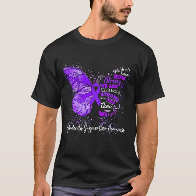 Frauen Hidradenitis Suppurativa Awareness Lila B T-Shirt (Vorderseite)
