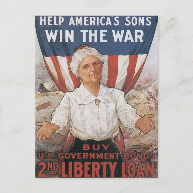 Frauen! Hilfe für Amerikas Söhne Postkarte (Vorderseite)