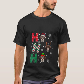 Frauen Ho Ho Ho Deutsch Drahthaar Hund Weihnachten T-Shirt