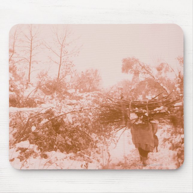 Frauen-Holz-Sammler Mousepad (Vorne)