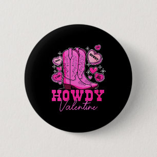 Frauen Howdy Valentine _ Hübsche rosa Cowboystiefe Button