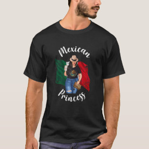 Frauen Hübsche mexikanische Prinzessin Mexiko Flag T-Shirt