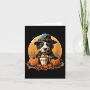 Frauen Hund Halloween V-Ausschnitt Karte