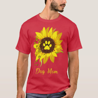 Frauen Hunde Mama Sonnenblumen Geschenk Liebe Hund T-Shirt
