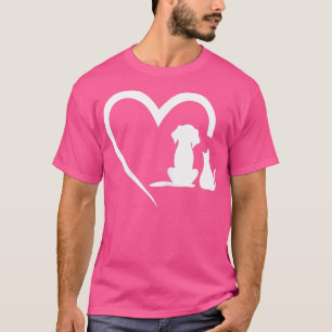 Frauen Hunde Welpe und Baby Katze Herz Tier Hund C T-Shirt