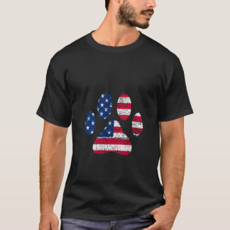Frauen Hundehunde Hundebesitzerin USA Flagge T-Shirt