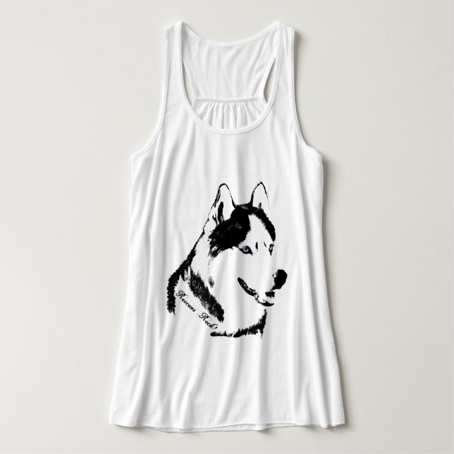 Frauen Husky Tank Top Shirt Schlittenhunde Shirt (Design Vorderseite)