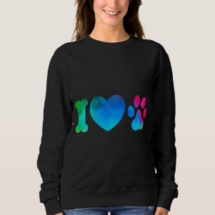 Frauen I Love Pets Cozy Sweatshirt - Chic Paw