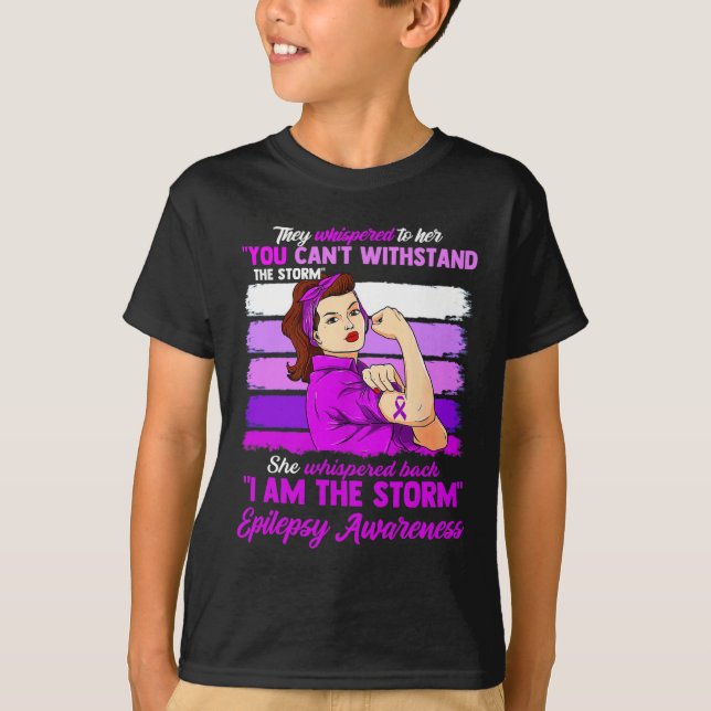 Frauen Ich bin die Storm Epilepsy-Kriegerin T-Shirt (Vorderseite)