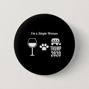 Frauen Ich Bin Eine Einfache Frau Lustig Wein Hund Button