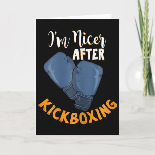Frauen Ich bin netter nach Kickboxen Design für ei Karte