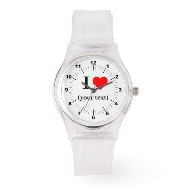 Frauen - ich höre Sporty Pink Silicon Watch Armbanduhr (Vorderseite)