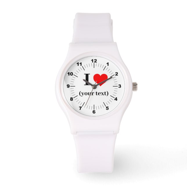 Frauen - ich höre Sporty White Silicon Watch Armbanduhr (Vorderseite)