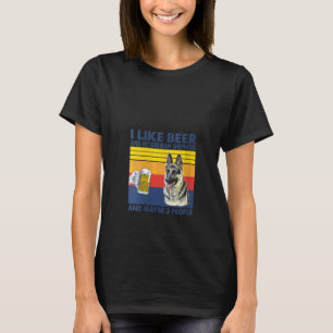 Frauen Ich mag Bier und meinen Deutschen Schäferhu T-Shirt