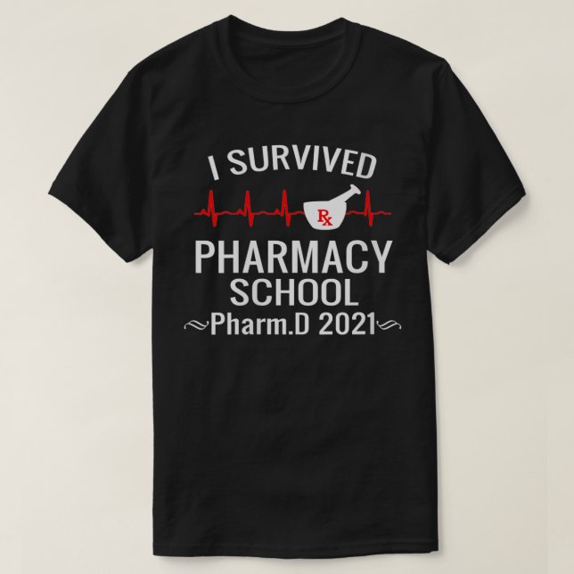 Frauen ich überlebte Pharmacy School PharmD  T-Shirt (Design vorne)