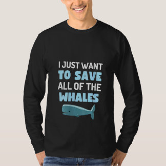 Frauen Ich Will Nur Alle Wale Retten Lustiger Wal T-Shirt