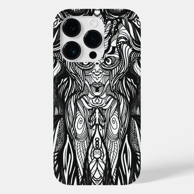 Frauen Illustration schwarze Tinte Case-Mate iPhone 14 Pro Hülle (Rückseite)
